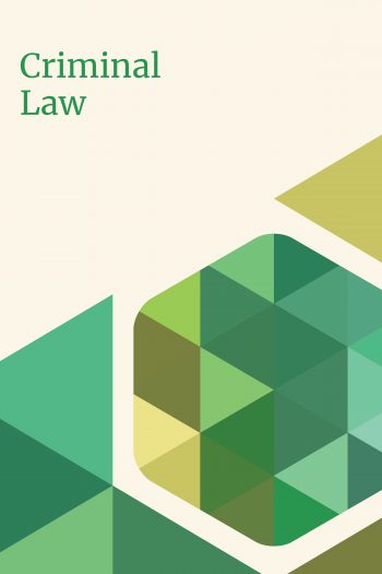 Book cover for 'Introduction to Criminal Law' free PDF textbook featuring modern legal graphics and bold typography. Ideal for law students, bar exam prep, and anyone studying U.S. criminal justice, legal defenses, and criminal procedure