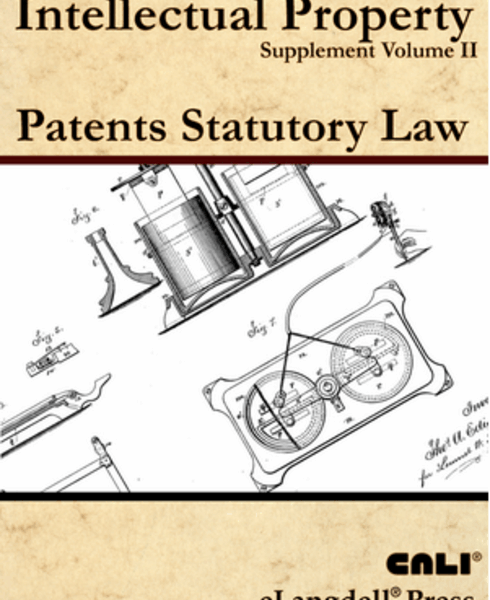 Book cover for "United States Patent Law: A Statutory Guide to Title 35" – a free legal PDF resource for law students, attorneys, and inventors featuring U.S. patent regulations and international patent treaties