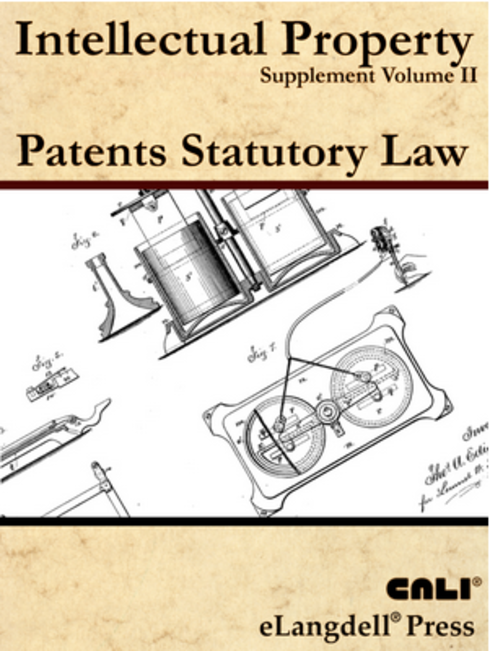 Book cover for "United States Patent Law: A Statutory Guide to Title 35" – a free legal PDF resource for law students, attorneys, and inventors featuring U.S. patent regulations and international patent treaties
