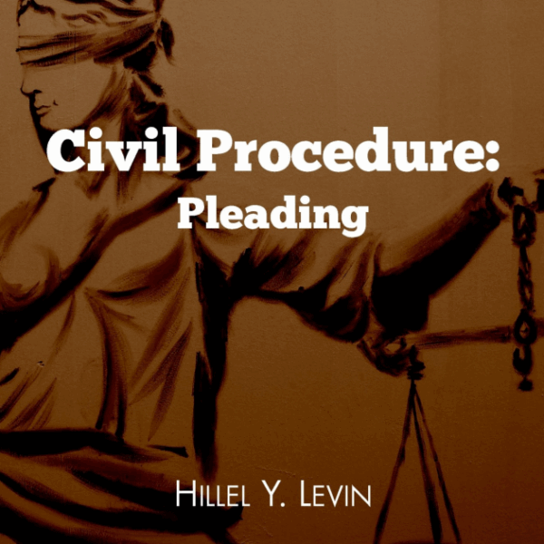 Legal textbook open to a chapter on civil procedure pleadings, with highlighted text and case notes, symbolizing plaintiff’s complaint and Federal Rules of Civil Procedure study